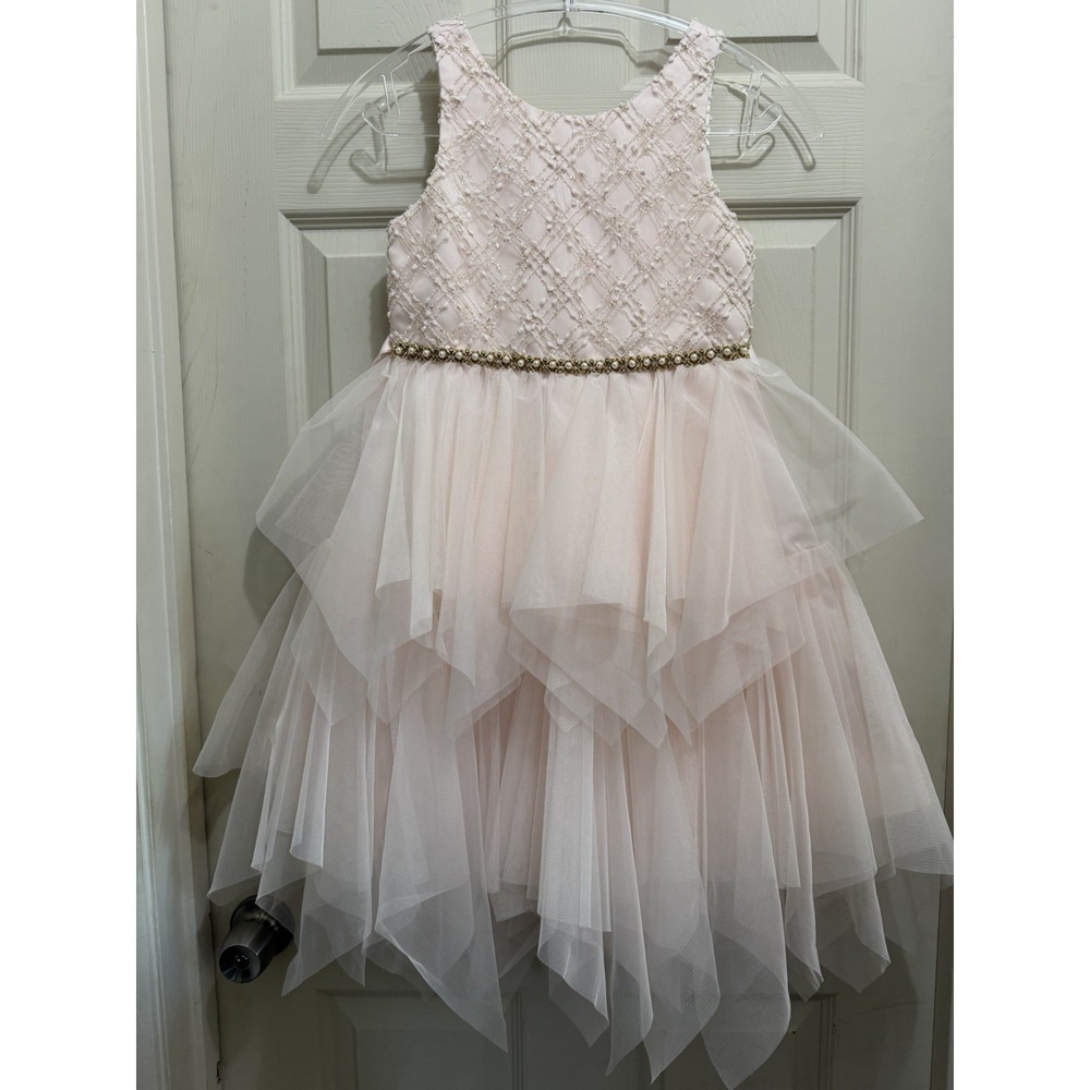 American Princess Girls Formal Party‎ Dress 10 Blush Pink Full Tulle Skirt Event